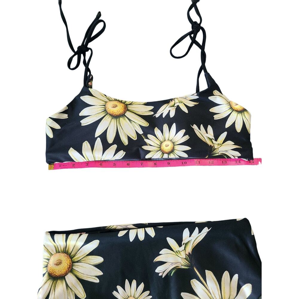 Agua Bendita Egle Moss Reversible Daisy Bikini Set Large L High Waisted Floral - Picture 7 of 8